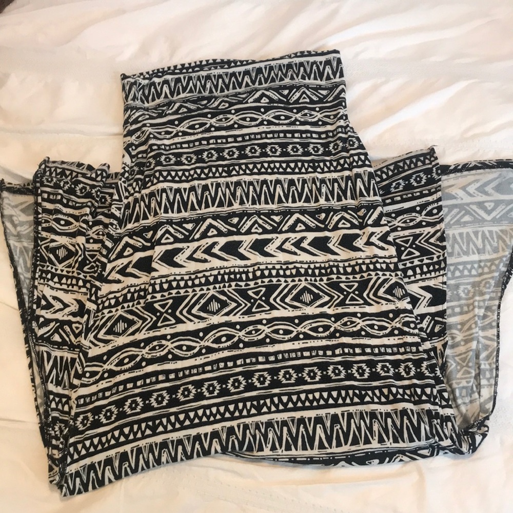 Stretchy Aztec Skirt with Slits